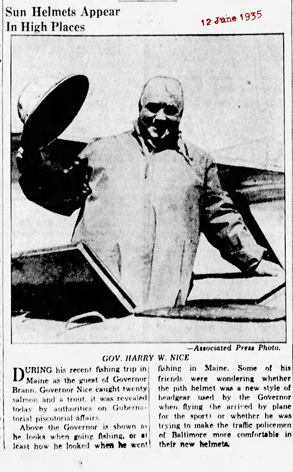 Wed Jun 12 1935 Pith helmet Pith